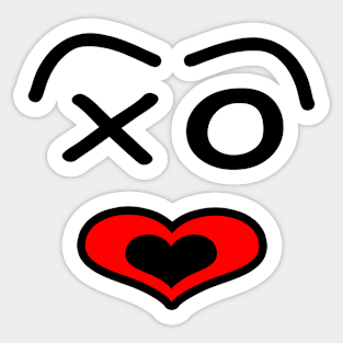 Funny love face - black and red. Sticker